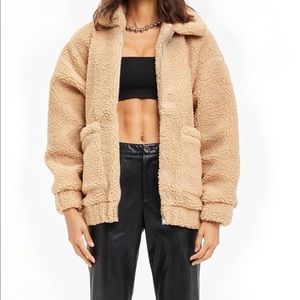 I. AM. GIA Oversized caramel teddy coat